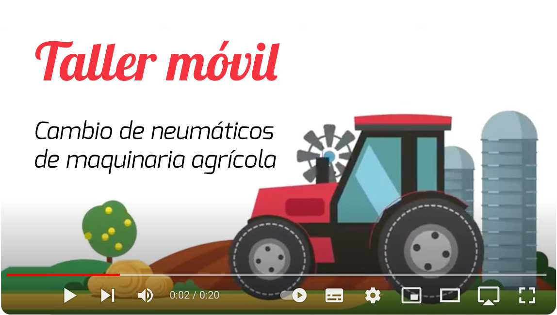 Taller móvil. Cambio de neumáticos de maquinaria agrícola